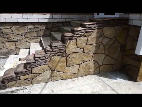 Видео: Режем или формируем рисунок камня на цоколе