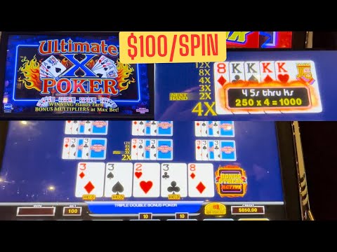 Видео: $5000 в High Limit Ultimate X Poker ♥️ покер ♦️ покер ♣️