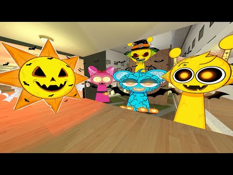 Видео: Хэллоуин Спрунки Мистер Солнце и Хэллоуин Спрунки Семья Nextbot Gmod