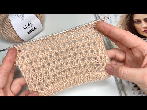 Видео: ВСЕГО 2 ПЕТЛИ!👍Супер узор! На основе резинки 1 на 1 ажурный узор спицами. Оригинальная сетка спицами