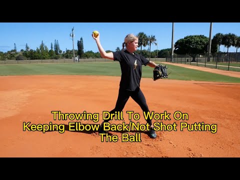 Видео: Упражнение на софтбольные/бейсбольные броски, направленное на отведение локтя назад/не толкание мяча