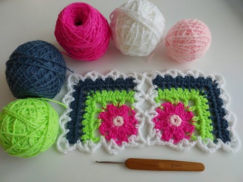 Видео: ВОТ ТАКОЙ НЕОБЫЧНЫЙ КВАДРАТНЫЙ МОТИВ с ЦВЕТКОМ! ВЯЗАНИЕ КРЮЧКОМ.