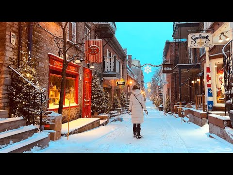 Видео: [4K]🇨🇦Алиса в зимней стране чудес⛄❄Прогулка по снегу в Старом Квебеке ранним утром🌨️ Декабрь 2023 г.