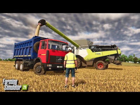 Видео: Farming simulator 25 УБОРОЧНАЯ ПРОДОЛЖАЕТСЯ - РУССКАЯ КАРТА БУРЛАКИ [ 21 ]