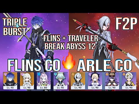 Видео: F2P Flins & Traveler Triple Burst 💥 Команда Arlecchino УНИЧТОЖАЕТ Spiral Abyss 12! | Genshin Impact