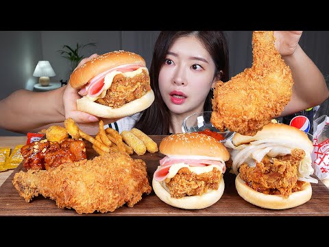 Видео: ASMR MUKBANG | Прикосновение мамы! Пир с гамбургерами и жареной курицей 🍔🍗 Сырные палочки, наггетсы
