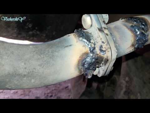 Видео: Ремонт соединительного фланца последней банки глушителя на Nissan Almera N16