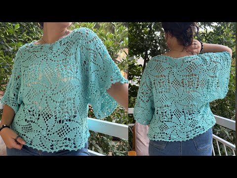 Видео: Пошаговое изготовление укороченной блузки крючком с мотивами. Идеальный результат!