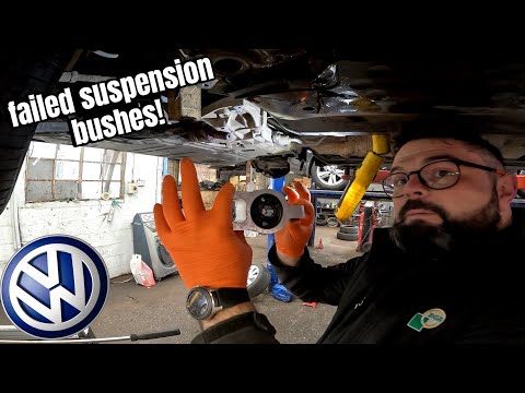 Видео: вышедшие из строя сайлентблоки рычагов подвески на Volkswagen Passat с необычным износом шин