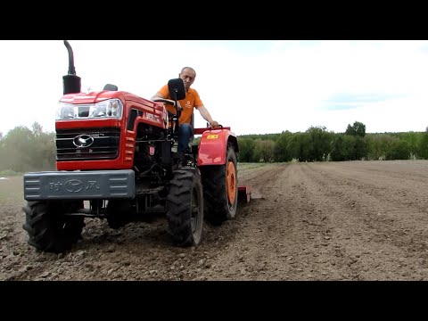 Видео: Шифенг Shifeng SF244 первый выезд с фрезой под помидоры.