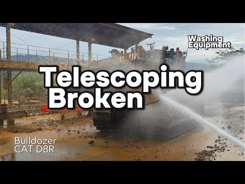 Видео: Мойка тяжелого оборудования. Сломанный телескоп. Бульдозер CAT D8R