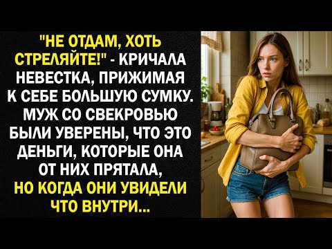 Видео: "Не отдам, хоть стреляйте!" - кричала невестка, прижимая к себе большую сумку. Муж со свекровью...