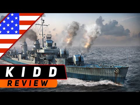 Видео: ЭСМИНЕЦ KIDD! СТАРЫЙ АМЕРИКАНСКИЙ ПИРАТ! WORLD OF WARSHIPS