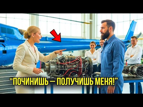 Видео: "Если Починишь Вертолёт – Я ПОЦЕЛУЮ Тебя!" – Рассмеялась Миллионерша, Но Ответ Простого Уборщика...