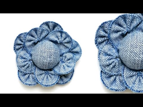 Видео: Тканевый цветок. Переделка джинсов. Мастер класс | Fabric flower. Alteration of jeans. DIY.