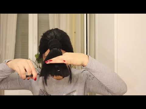 Видео: Простая многоуровневая стрижка в домашних условиях с использованием метода «конский хвост» (полно...