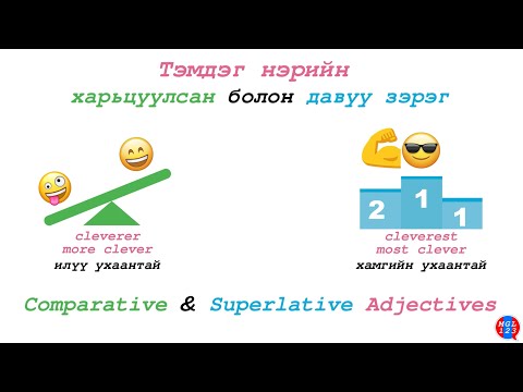 Видео: 10.ENG. Тэмдэг нэрийн харьцуулсан болон давуу зэрэг - Comparative and Superlative Adjectives
