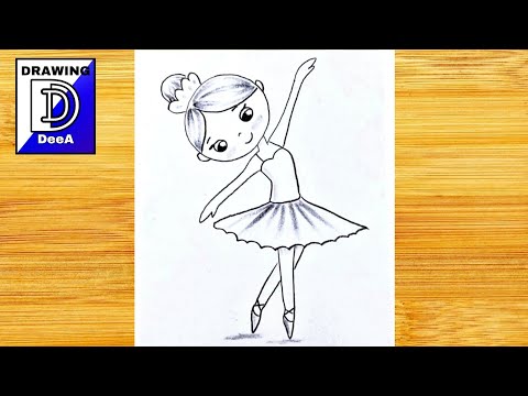 Видео: Рисунок милой танцующей девушки/ Как нарисовать милую балерину поэтапно карандашом