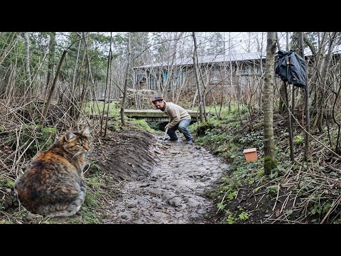 Видео: Рою чищу канаву за домом в деревне