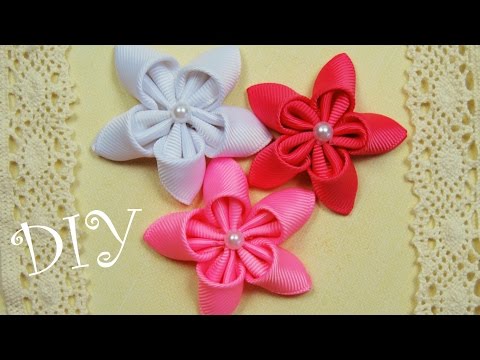 Видео: Милые Декоративные Цветочки. Мастер-класс / Simpl Ribbon Flowers / ✿ NataliDoma