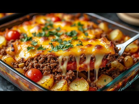 Видео: 🔥АРОМАТНАЯ КАРТОФЕЛЬНАЯ запеканка С ФАРШЕМ! Быстрый ужин в духовке!