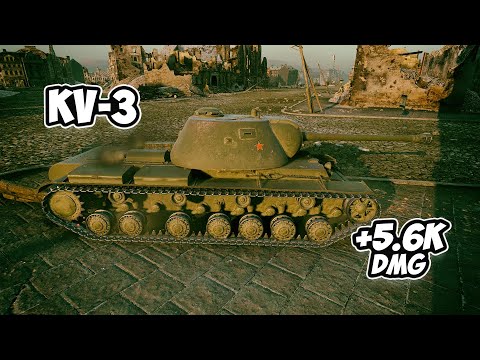 Видео: КВ-3 - 8 Фрагов 5.6К Урона - Памятный бой! - World Of Tanks