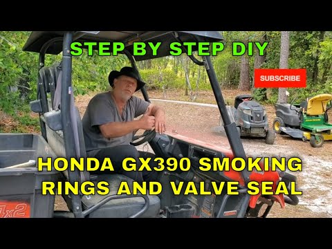 Видео: Honda GX390 Smoking: как заменить кольца, переустановить клапаны и заменить маслосъемные колпачки...