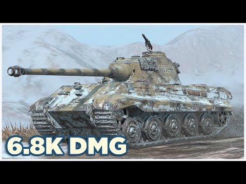 Видео: Tiger II • 6.8К УРОНА • 7 ФРАГОВ • WoT Blitz