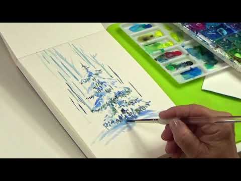 Видео: Рисуем ель в ультрамарине