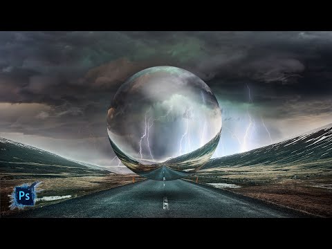 Видео: Учебник по Photoshop левитирующий стеклянный шар