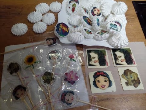 Видео: Съедобная пищевая печать на🍭леденцах, на 🍫шоколаде, на 💥безе.Ошибки в выборе пищевой бумаги.