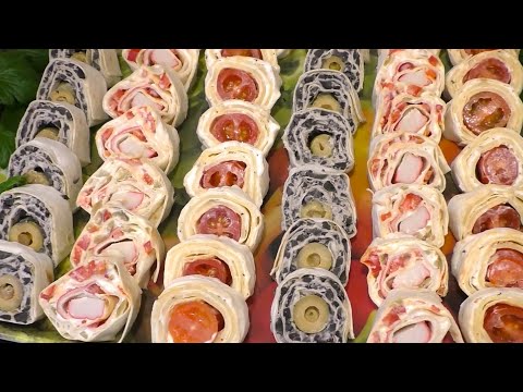 Видео: Гости были в ШОКЕ! Три обалденно вкусных рулета из лаваша с разными начинками.
