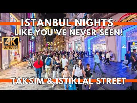 Видео: Почему на улице Истикляль ночью так многолюдно? Настоящая Стамбульская атмосфера, огни и шопинг в 4K