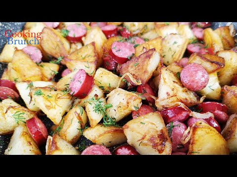 Видео: Жареная Картошка ОСОБЫМ СПОСОБОМ с Охотничьими Колбасками. Потрясающе вкусный рецепт!