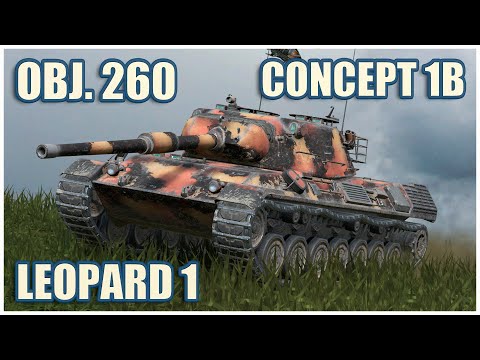 Видео: Leopard 1, Объект 260 & Concept 1B • WoT Blitz Gameplay