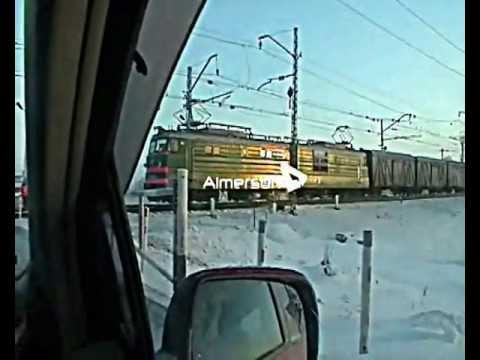 Видео: Омск. омская обл. Лузино . ЖД переезд.