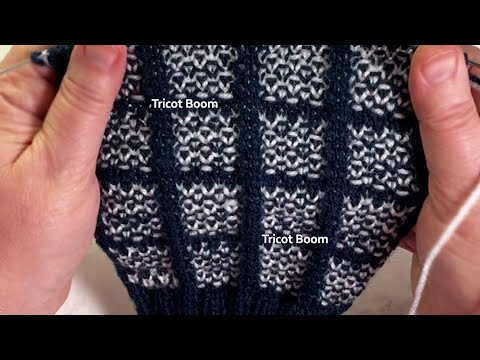 Видео: Клетка, легко и просто, без схемы и описания. Вязание спицами. Woven Block Stitch.