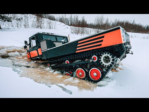 Видео: ЧТО ДЕЛАТЬ ЕСЛИ ПОРВАЛ ГУСЕНИЦУ, ПРОВАЛИЛСЯ ПОД ЛЁД, МОРОЗ -600 °C