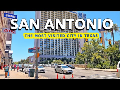 Видео: Сан-Антонио 4К - Вождение по центру города Сан-Антонио, Техас 🇺🇸
