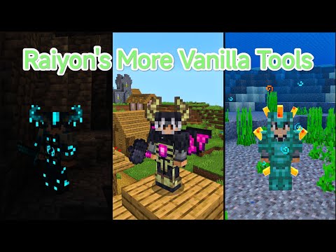 Видео: Raiyon's More Vanilla Tools мод на броню для Minecraft Bedrock