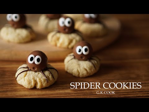 Видео: Печенье на Хэллоуин "Паучки" | Spider cookies for halloween | ASMR