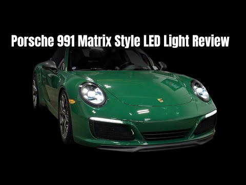 Видео: Обзор светодиодных фар Porsche 911 Carrera Matrix Style для моделей 991.2 / 991.2