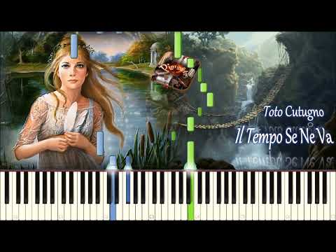 Видео: Toto Cutugno - Il Tempo Se Ne Va (Adriano Celentano) piano tutorial [НОТЫ + MIDI] с субтитрами