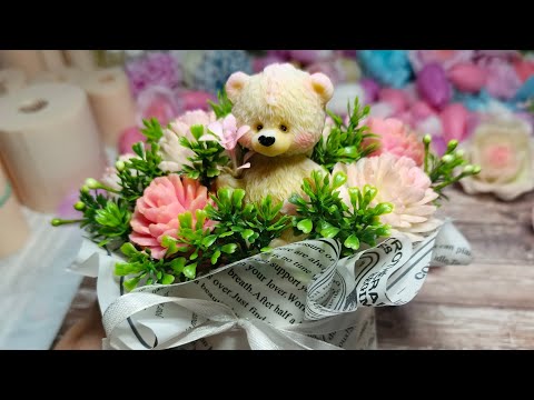 Видео: Собираем букетик в креманке. Мыльные сувениры.