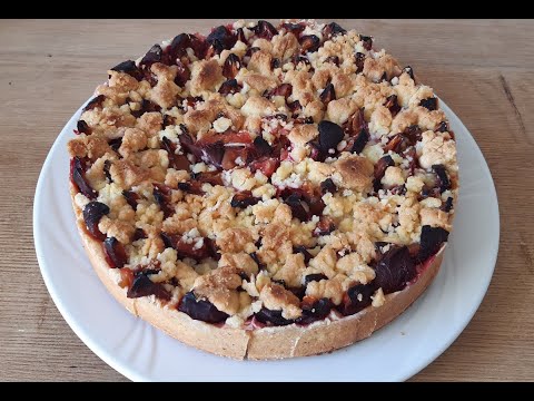 Видео: Штрейзельный сливовый пирог с пудингом