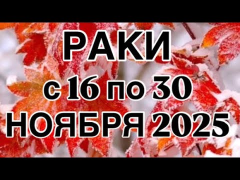 Видео: РАКИ - 16  ПО 30  НОЯБРЯ  2025 | ВАЖНО! | НЕ ВАЖНО! | РЕЗУЛЬТАТ | ПРОГНОЗ ОТ NATALLIA  MARKOWSKA