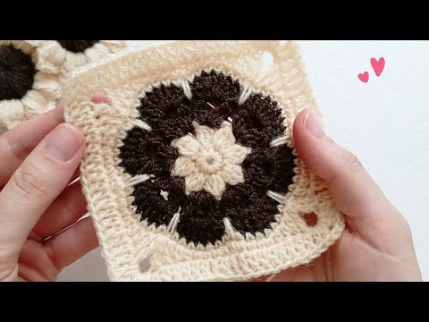 Видео: Вяжем бабушкин квадрат "африканский цветок" 🌼🤎  Crochet with 💞