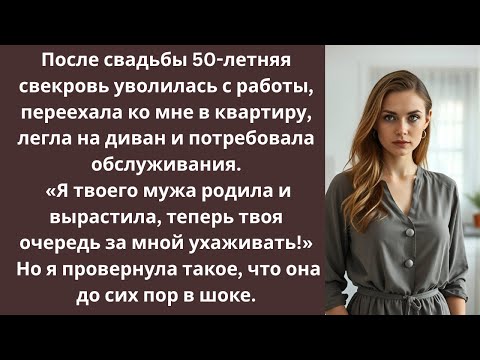 Видео: После свадьбы 50 летняя свекровь уволилась с работы, переехала ко мне в квартиру и легла на диван