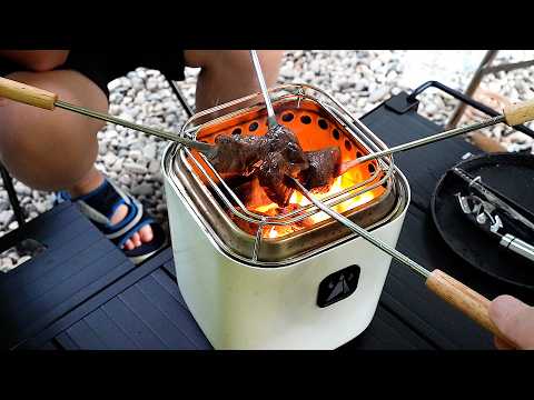 Видео: Распаковка бездымного костра и первое сжигание в семейном кемпинге — Warmbond BondStove Mini
