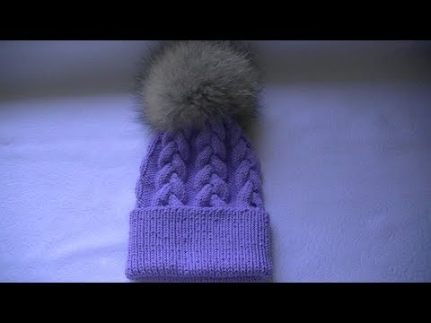 Видео: Вязание шапки узором "коса" с 12 петель